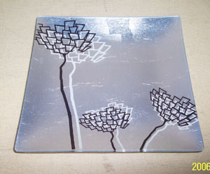 glass tray, vase, photo frame, clock, candle holder, coaster