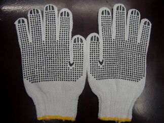 cotton glove with PVC dots