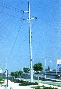 voltage ranged 10-220KV S-series polygonal and conical steel powerpole