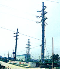 voltage ranged 10-220KV S- polygonal and conical steel power pole