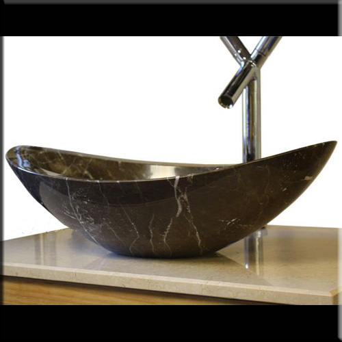 Dark Emperador Marble Sink