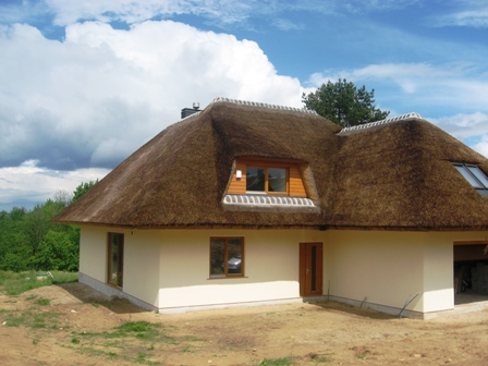Thatch roof, wooden gazebo