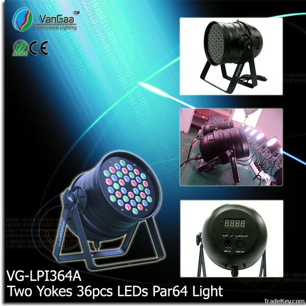Two Yokes 36pcs LEDs RGB Par 64 Light(Short)