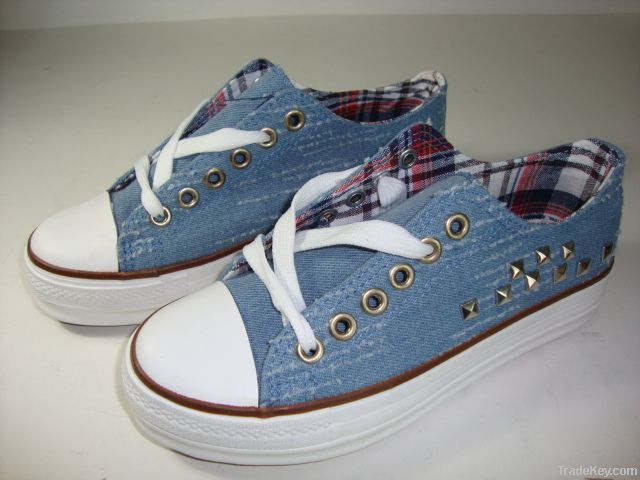 2013 Spring Summer New Design Girls Canvas Vulcanize Shoes