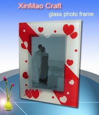 decorative glass photo frame for wedding gift