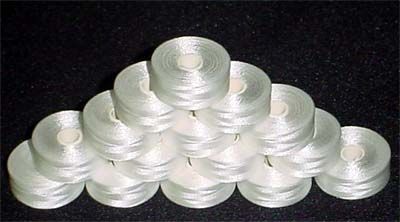 70d/2, Polyester Yarn, Cardboard Prewound Bobbins, White, L Size