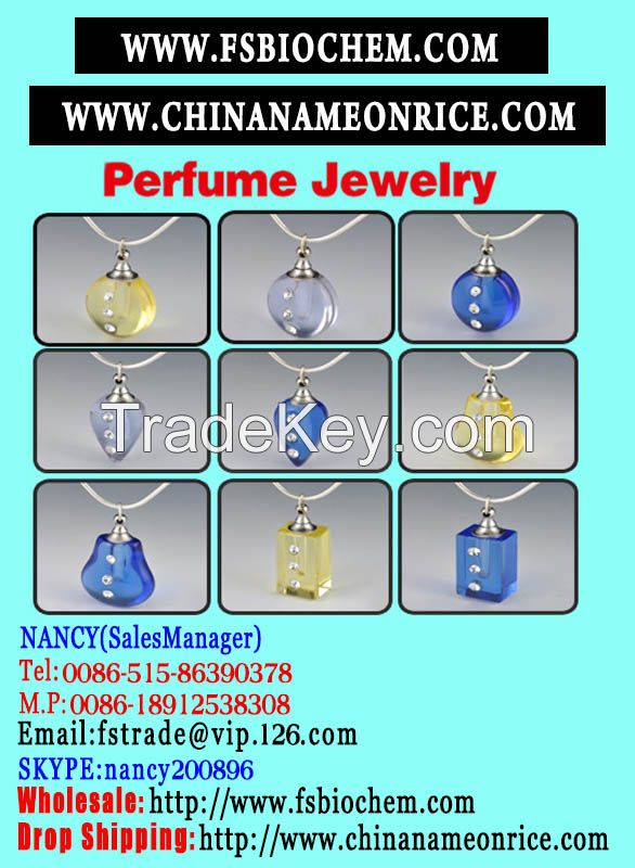 Perfume Jewlery-name on rice glass vials pendants