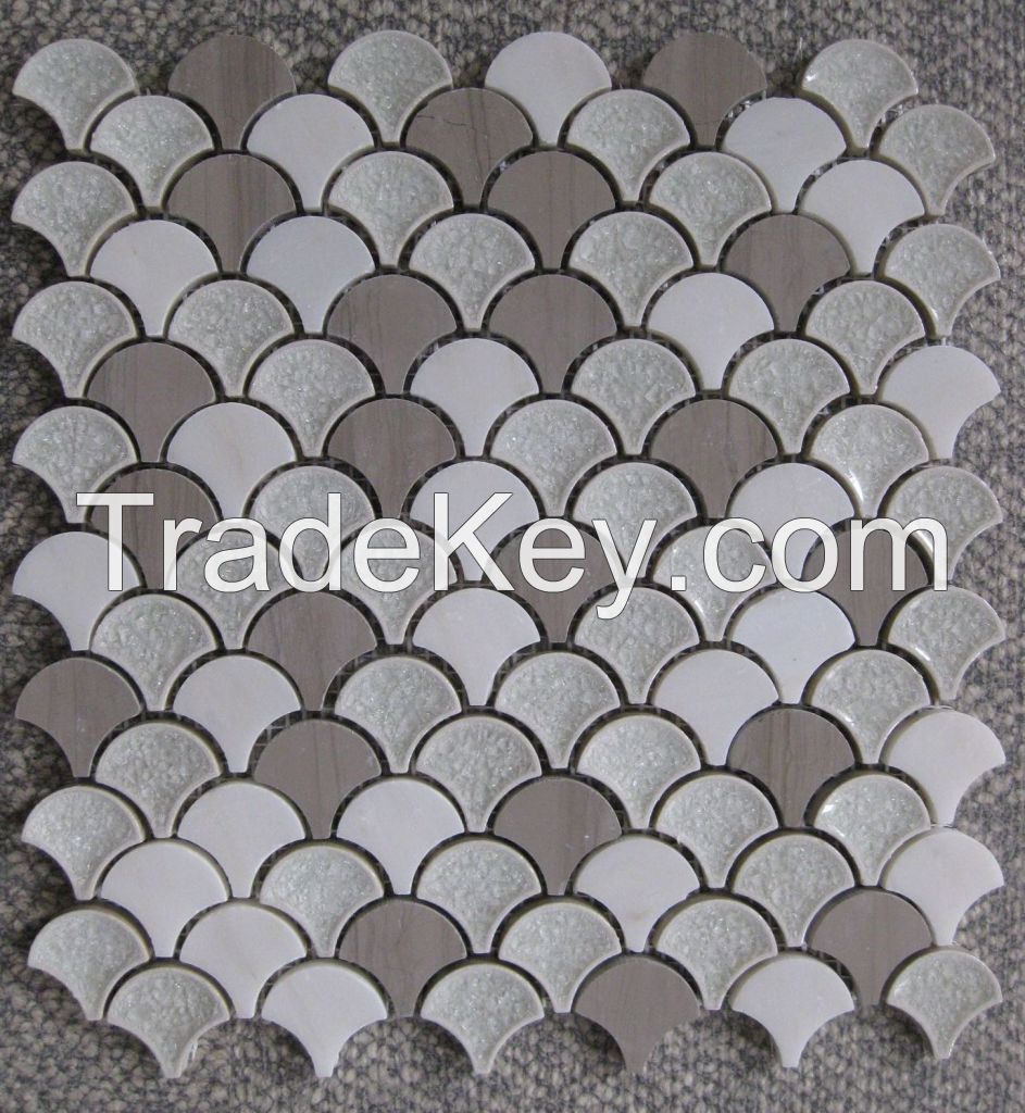 Crackle glass marble mosaic