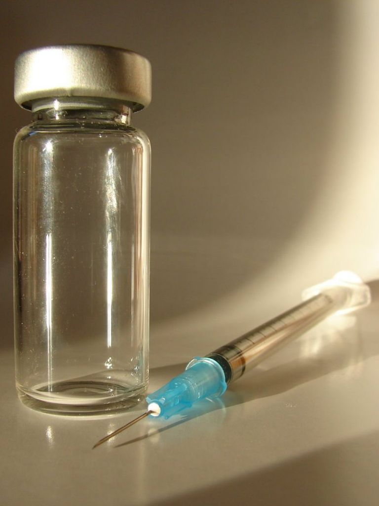 clear glass vial