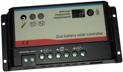 Duo battery solar charge controller 12V/24V, 10A, 20A
