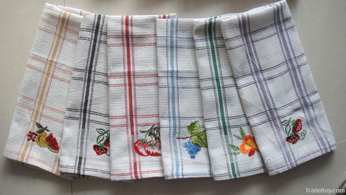 fruit-embroidery tea towel