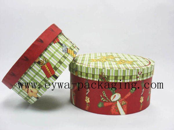 Christmas round paper box