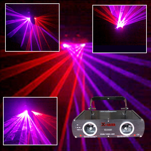 200mw double head red+purple laser light