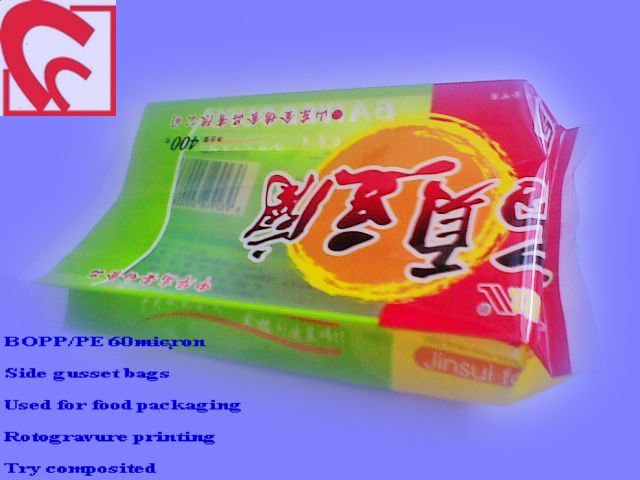 Side gusset color printing food bag