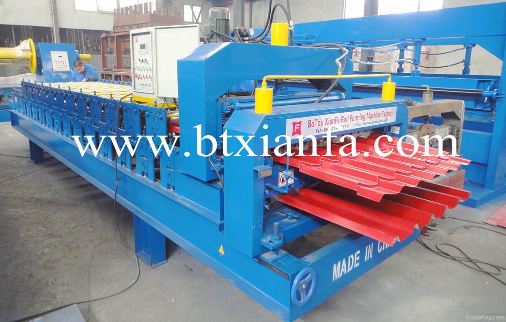 Double deck glazed tile roll forming machine