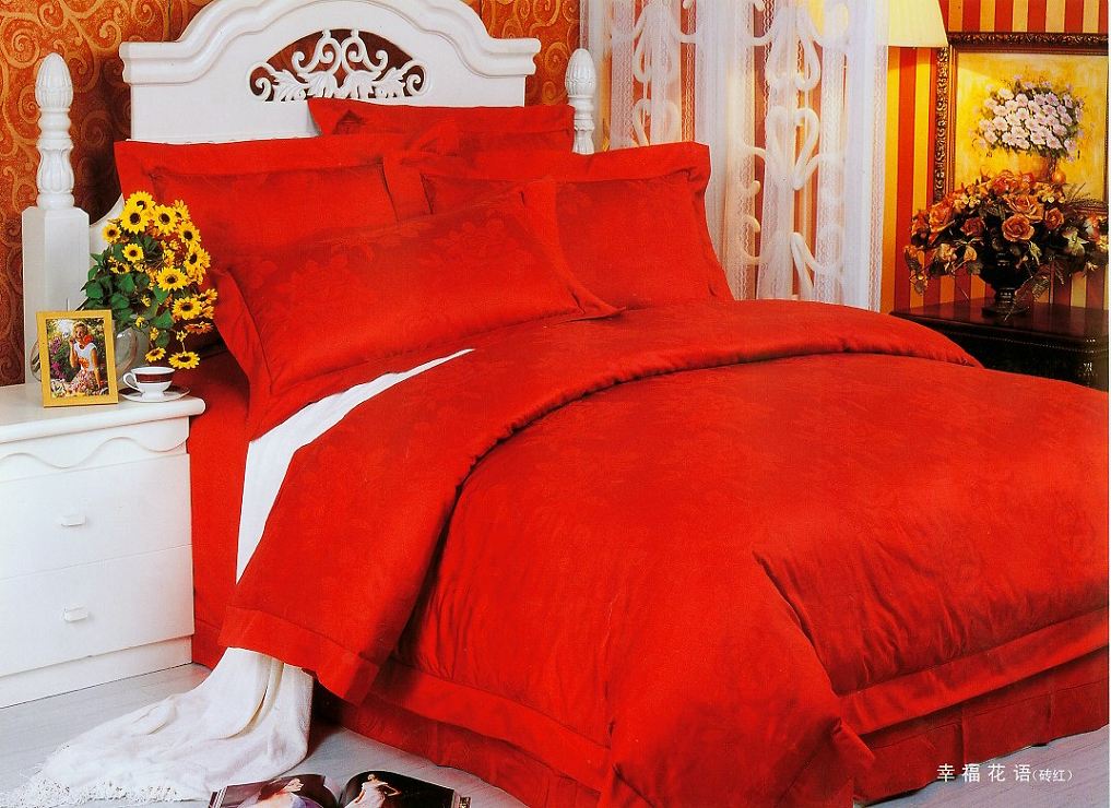 cotton  satin jacquard bedding set