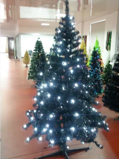 Black Artificial Christmas Prelit Tree