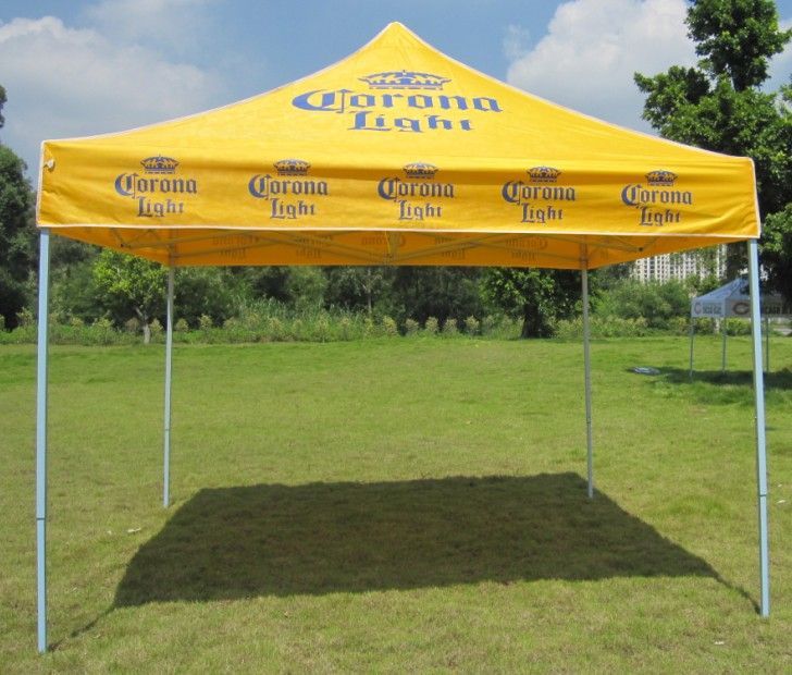 Folding tent with logo printing