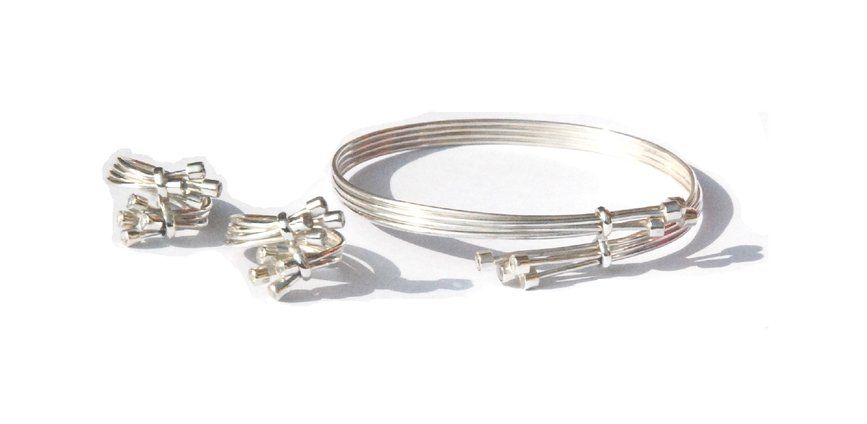 Bracelet & ring set; Sterling silver