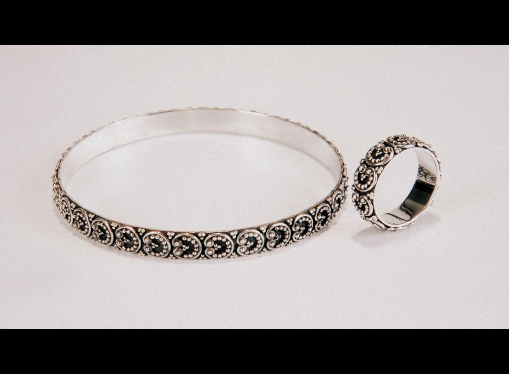 Granulate bracelet; Sterling silver