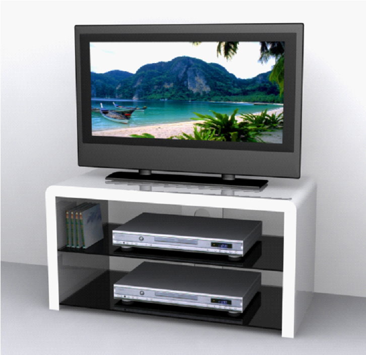 Glass White Modern TV Stand