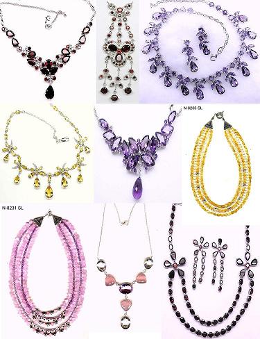 fashion and costume jewellery, sterling silver + semi precious stones