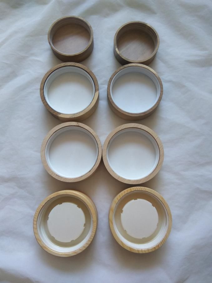 Wooden lids, screwable sealed glass jars wood cover lids