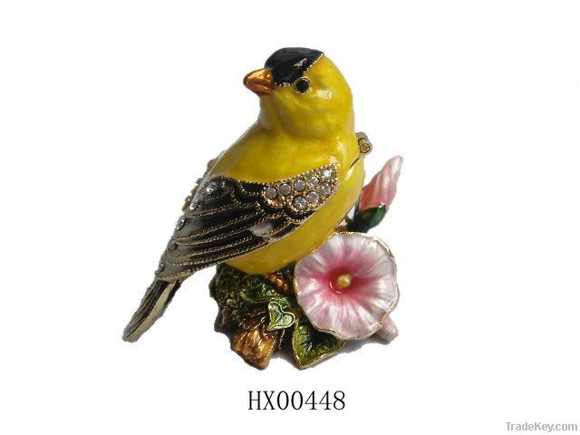 Goldfinch Flower Trinket Box