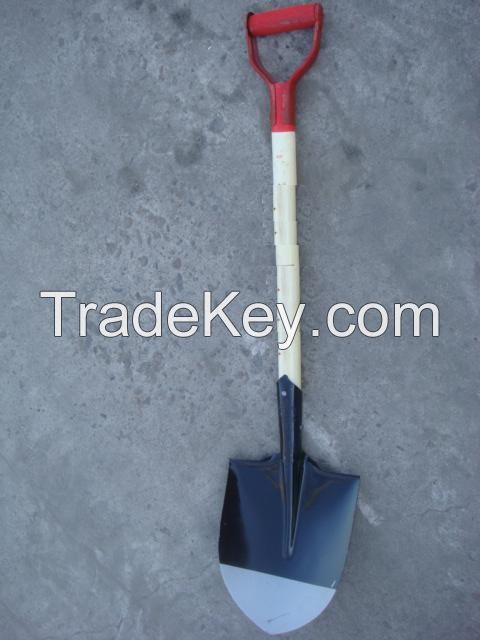 shovel with D grip wood  handle