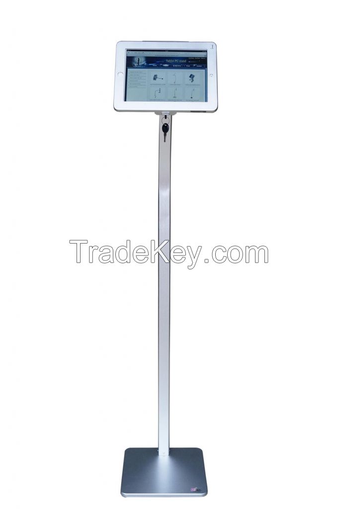 Tablet floor stand with lock whatsapp:+65 8498 4312