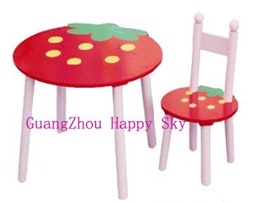 Strawberry Table Chair  Wooden children furniture