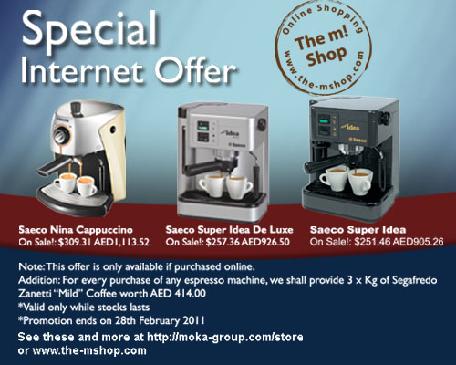 Special Internet Offer-Espresso Machines