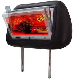 7" TFT Headrest Monitor with IR; Support SD/CF/MMC playing