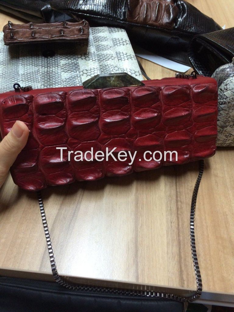 Native Handmade Water Snake Crocodile Porosus Handbag