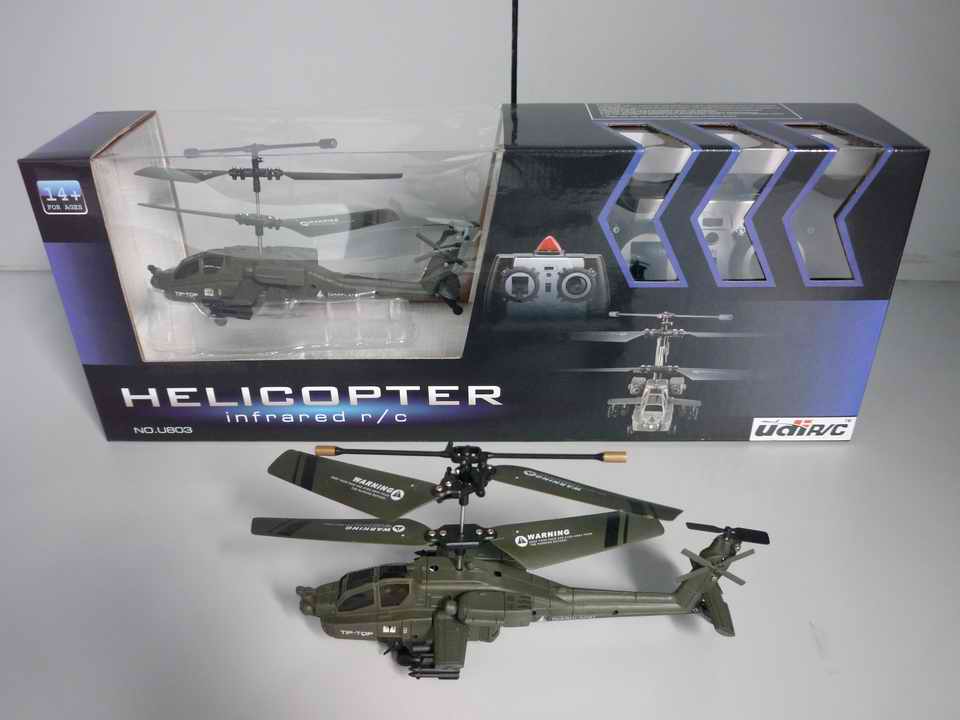 Mini 3 channel Apache rc helicopter with gyro