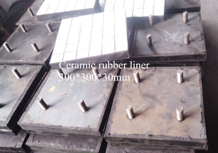 Ceramic rubber liner with steel back