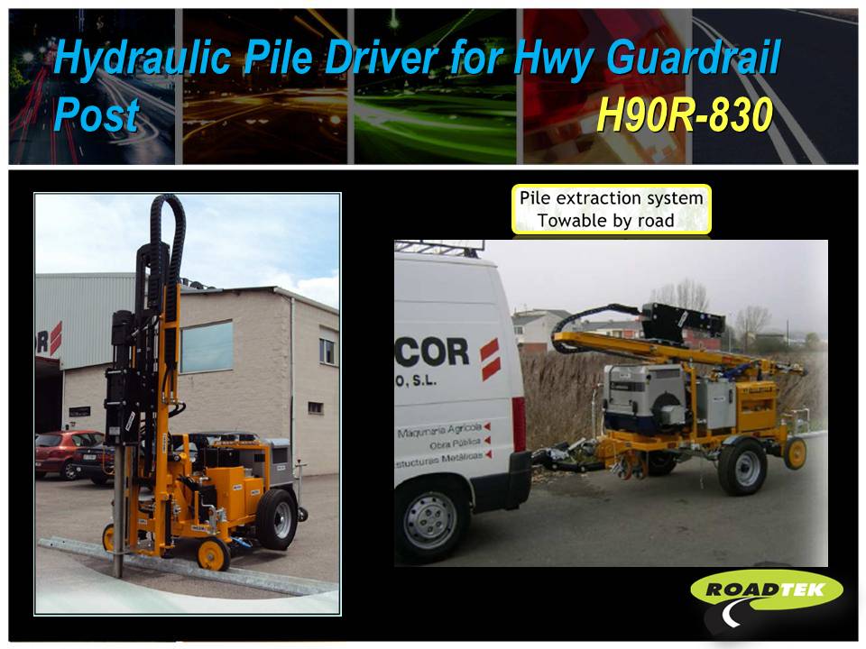 Hydraulic Pile Driver for Hwy Guardrail Post