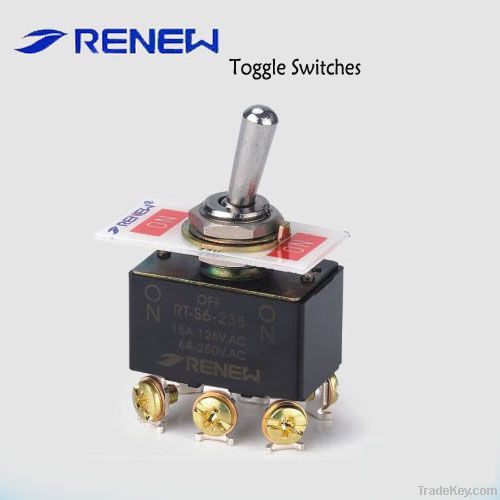 DPDT Type ON-OFF-ON toggle switch