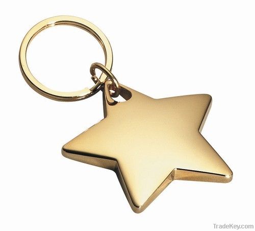 star shaped zinc alloy metal keychain