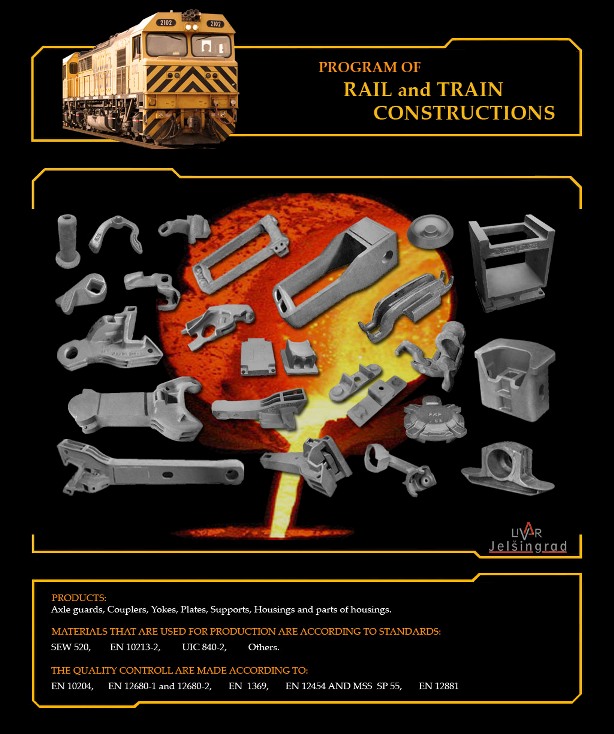 Castings for Rail and Train constructions