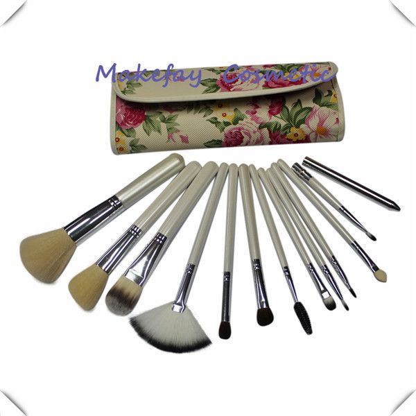 12pcs colorful flower pouch makeup cosmetic brush accessories set