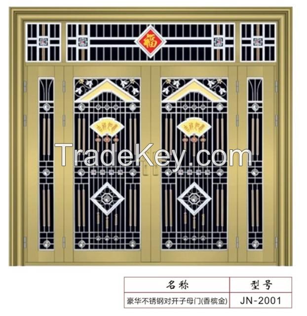 stainless steel  french primary-secondary   entry securiyt high quality  rose gold door
