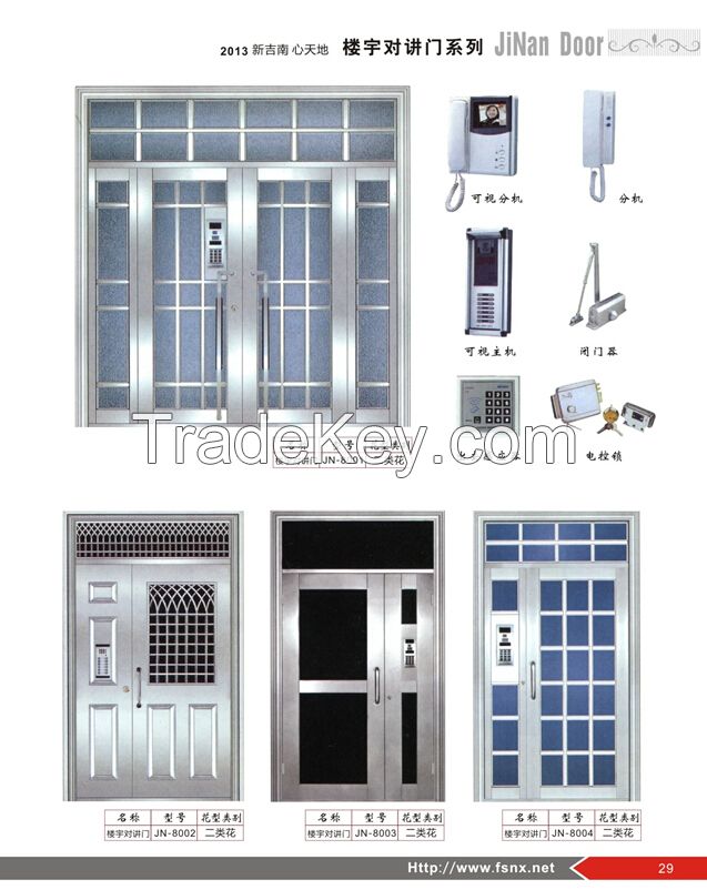 offer jinan stainless steel interphone door