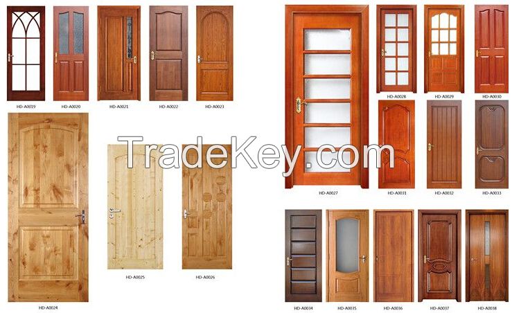 pure wood with grain golden Aluminum frame  Classic style interior  door