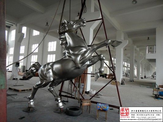 The Jumping Horse, Modern stainless steel Sculpture