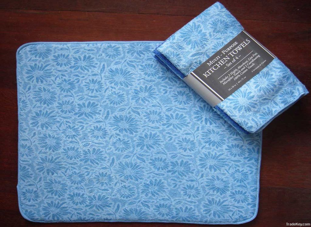 Microfiber printed drying mat