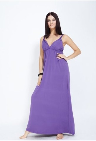 Cotton  plain maxi dress-ROPE 0713