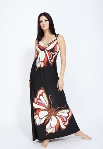 Butterfly print maxi dress-ROPE 6963