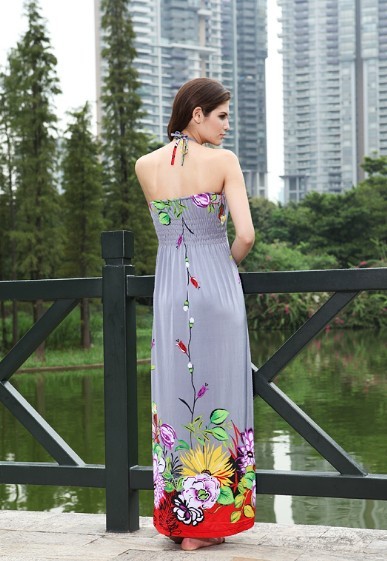2011 Hot Sell Lotus Print Casual Dress-STRAP 0490