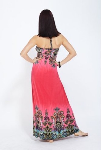 Ladies fashion long dress-STRAP 7002